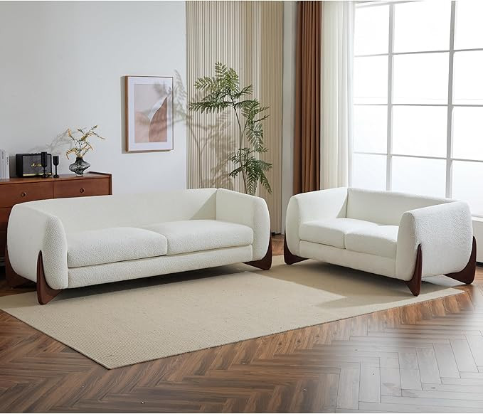 Christopher Knight Home Almad 2 Pieces Sofa Couch Set, Cozy 3-Seater Sofa and Loveseat for Living... | Amazon (US)