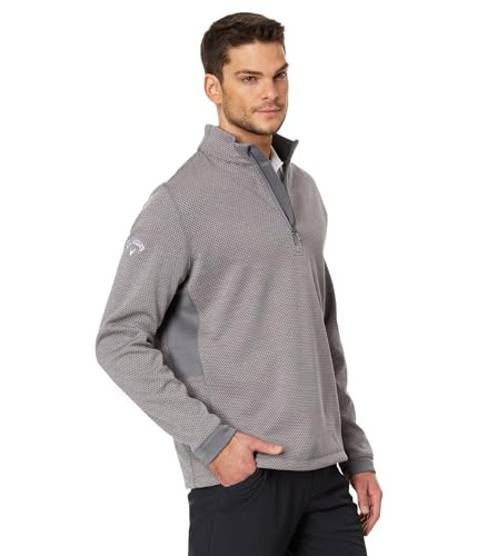 Callaway Men's Standard Midweight 1/4 Zip Hex Pullover, Medium Grey Heather | Amazon (US)