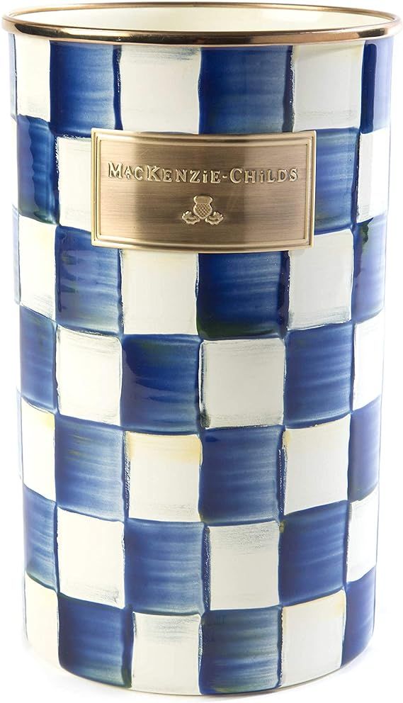 MacKenzie-Childs Royal Check Enamel Utensil Holder, Blue and White Checkered Kitchen Counter Deco... | Amazon (US)