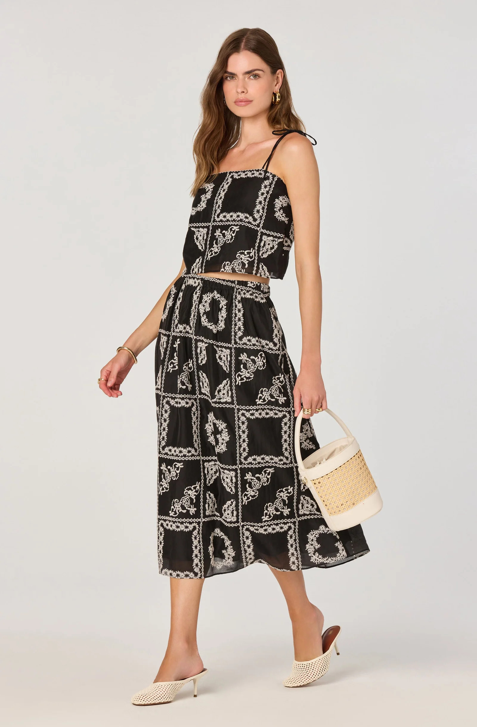 Tie-strap mosaic crop top | ASTR The Label (US)