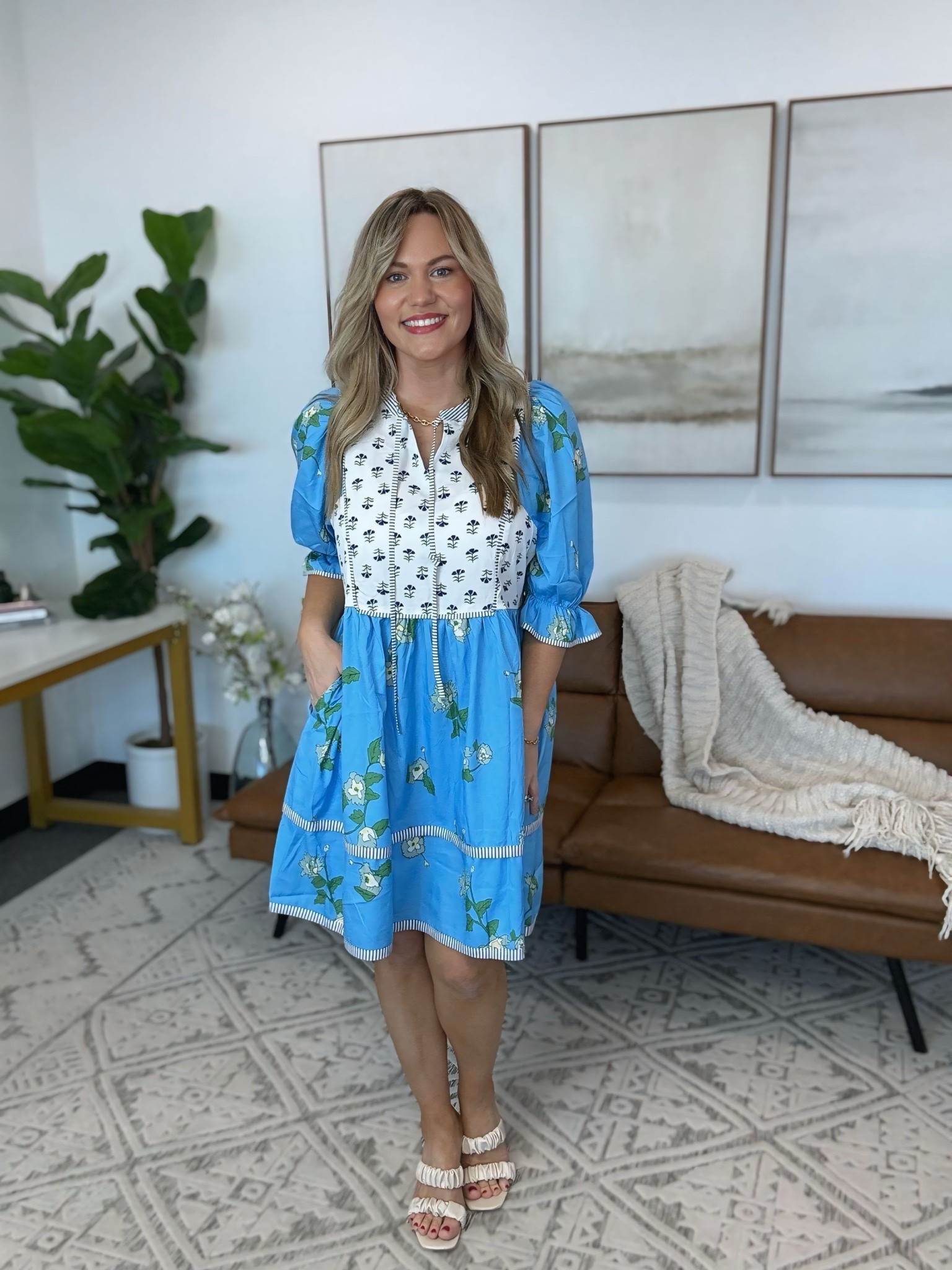 Spring to summer dress in a fun statement print from Wenrine that works for brunch, vacations, showers, and everyday warm weather plans. Relaxed, flattering, and easy to style with sandals or flats.
spring dress, summer dress, Wenrine dress, Amazon fashion dress, casual summer outfit, brunch outfit, vacation outfit, baby shower dress, lightweight dress, modest summer dress, blue dress outfit, everyday dress, warm weather outfit, AudrieDollins 

 #LTKootd #LTKSeasonal #LTKOver40