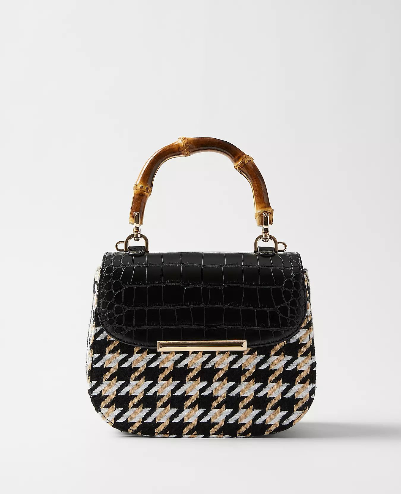 Bamboo Handle Houndstooth Bag | Ann Taylor (US)