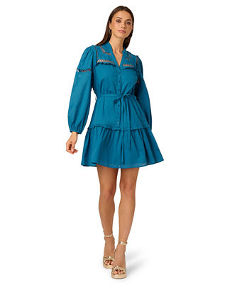 Adrianna Women's Cotton Long-Sleeve Dress - Macy's | Macy's