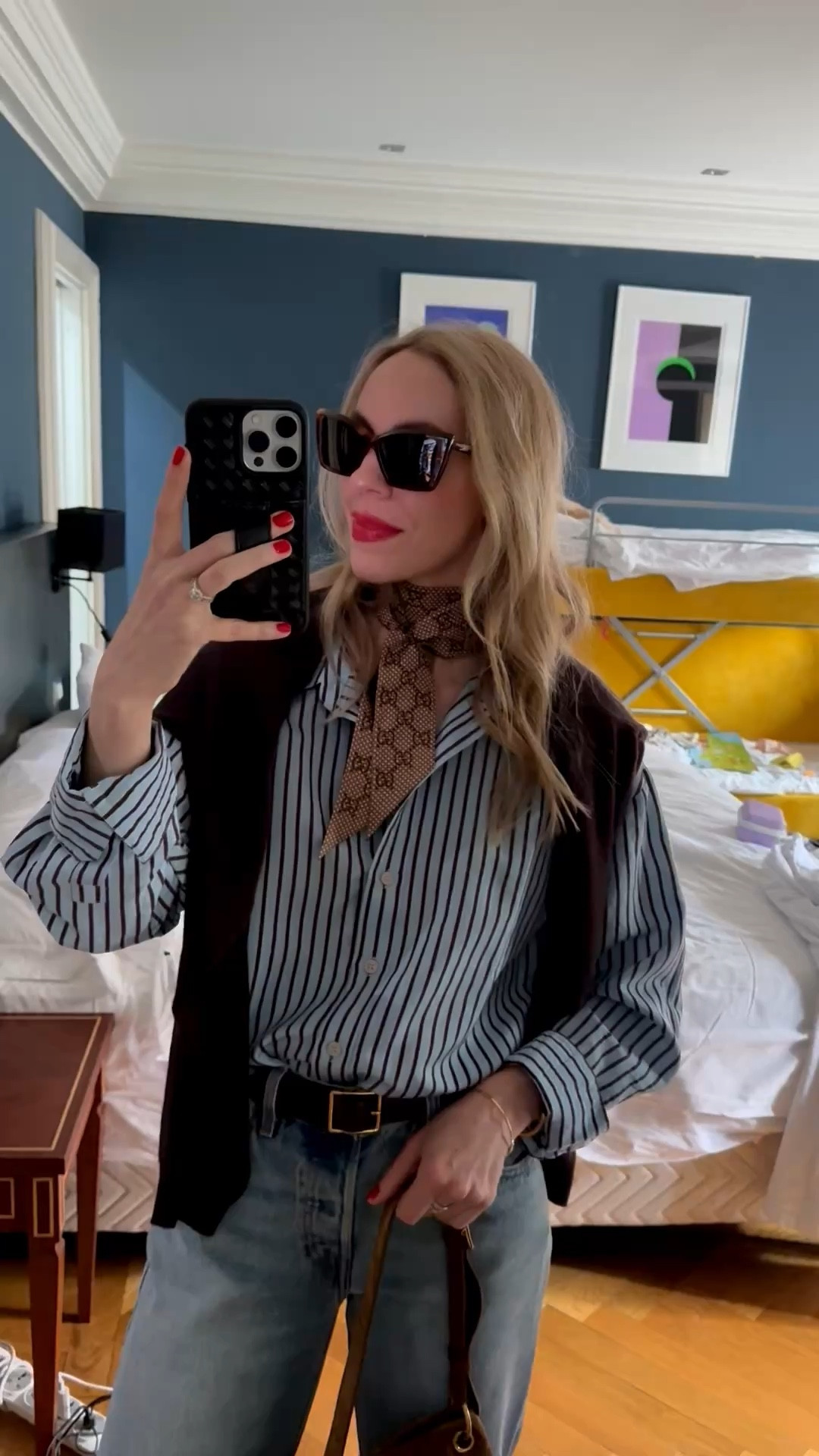 Spring casual outfit, @Zara striped button down shirt, Levi’s baggy jeans, chocolate brown and baby blue, suede bucket bag, spring style over 40

#LTKSaleAlert #LTKSeasonal #LTKOver40