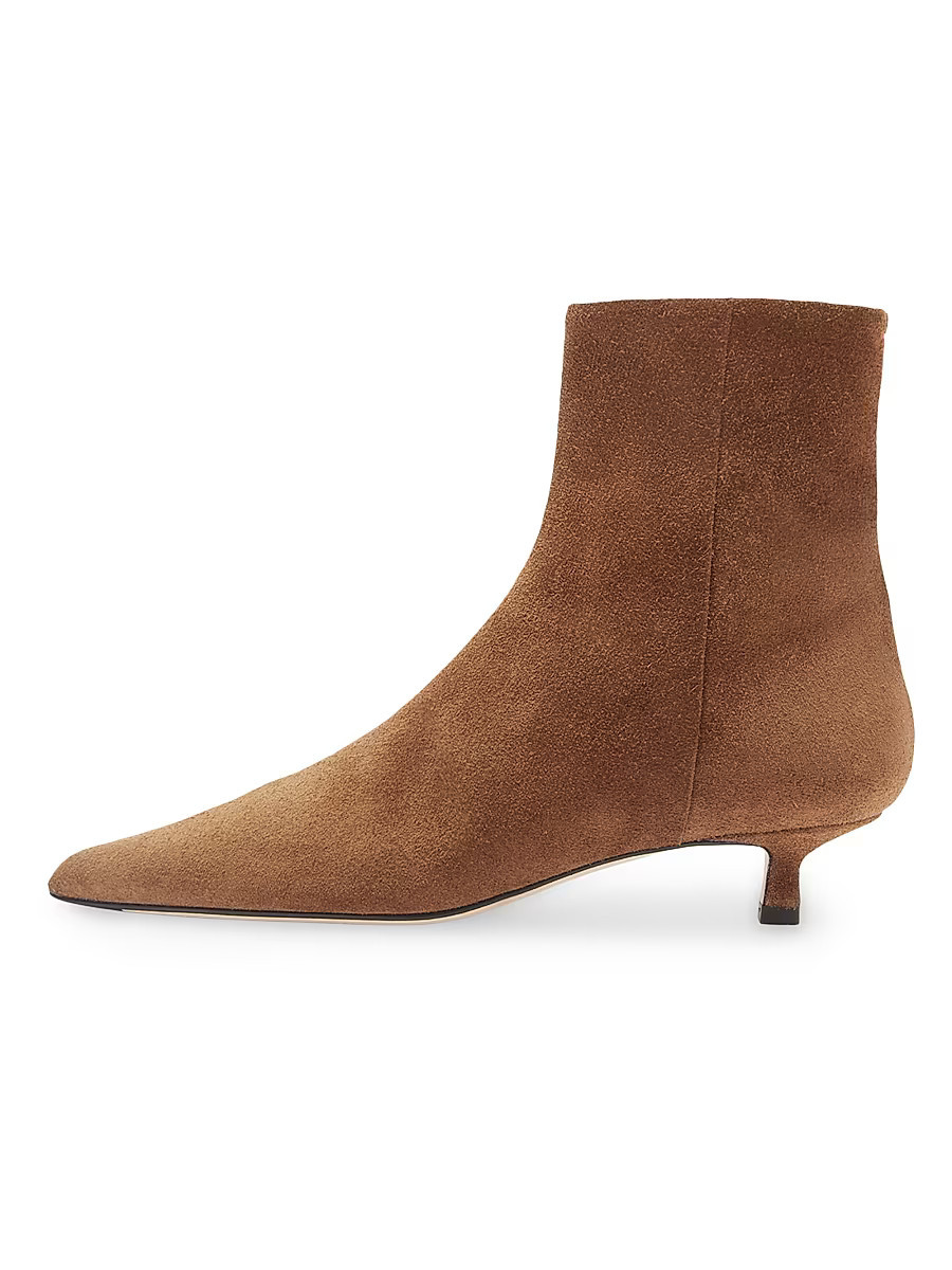 Women's Sofie 35MM Suede Kitten-Heel Ankle Boots - Tobacco - Size 11 | Saks Fifth Avenue