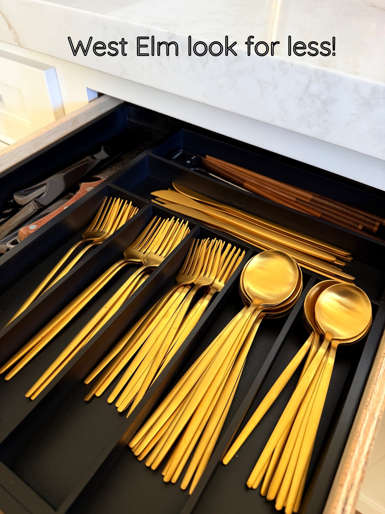 ✨West Elm look for less!✨
Found this stunning gold silverware set that looks just like the West Elm version, but it’s a 60-piece set for 12 and under $60 😍

Comes in a ton of color options; black, white, stainless, green, red, & more!

#LTKFindsUnder50 #LTKSeasonal #LTKHome