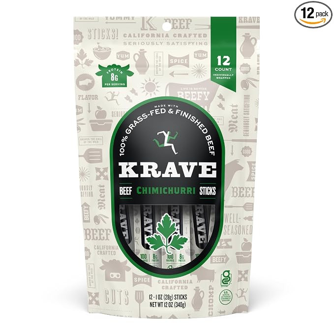 KRAVE All-Natural Beef Sticks | 8g Protein, Gluten-Free, No Artificial Ingredients | Premium 100%... | Amazon (US)