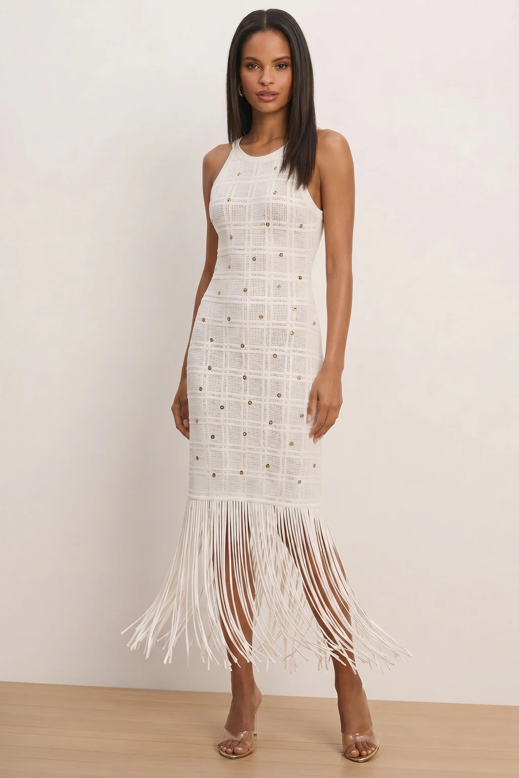 Romy Embellished Dress - Pearl | The Noli Shop