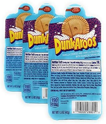 3 PACK - Dunk-A-Roos Vanilla Cookies and Vanilla Frosting W/ Rainbow Sprinkles Dunkaroos Classic ... | Amazon (US)