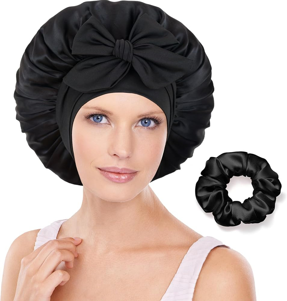 100% Mulberry Silk Bonnet for Sleeping Women,Pure Real Silk Bonnet | Amazon (US)
