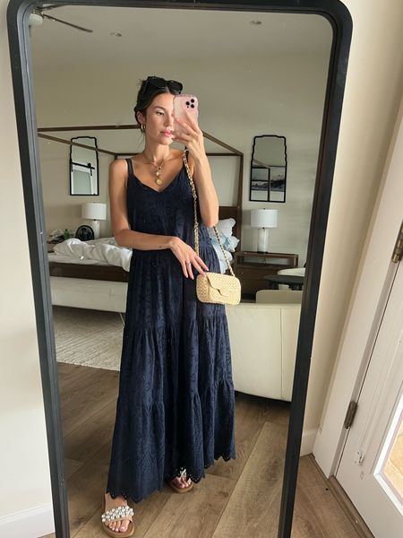 Beach look 🌊 loving all things navy right now! I’m wearing a size small in this Splendid dress. 

Vacation outfits; spring outfits; beach outfit; spring break outfit; maxi dress; navy dress; Easter; Christine Andrew 

#LTKswim #LTKtravel #LTKSeasonal