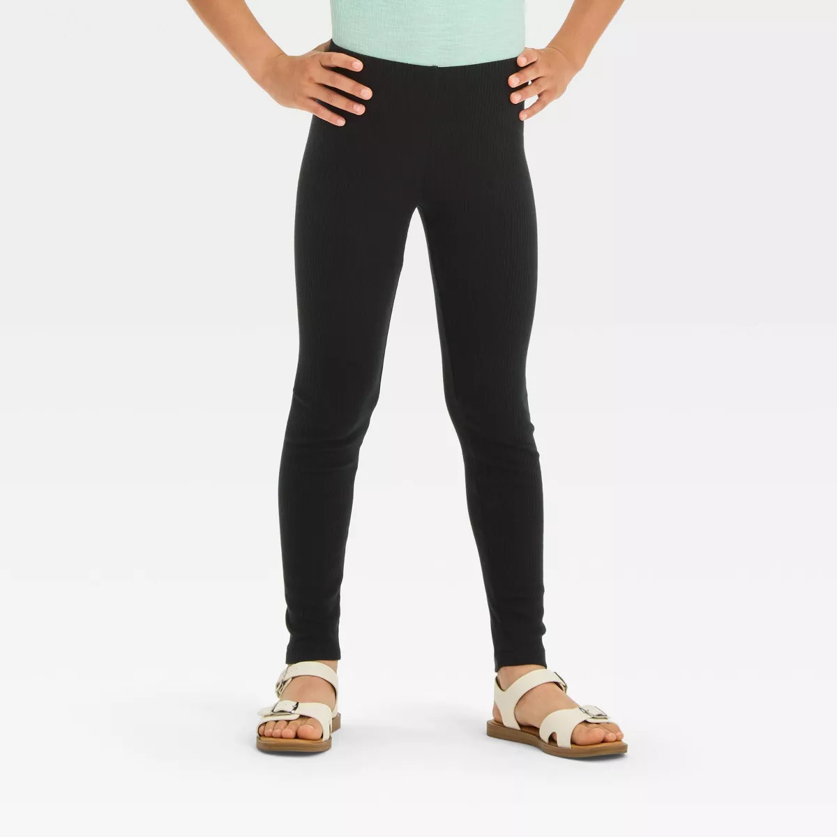Girls' Solid Ribbed Leggings - Cat & Jack™ | Target