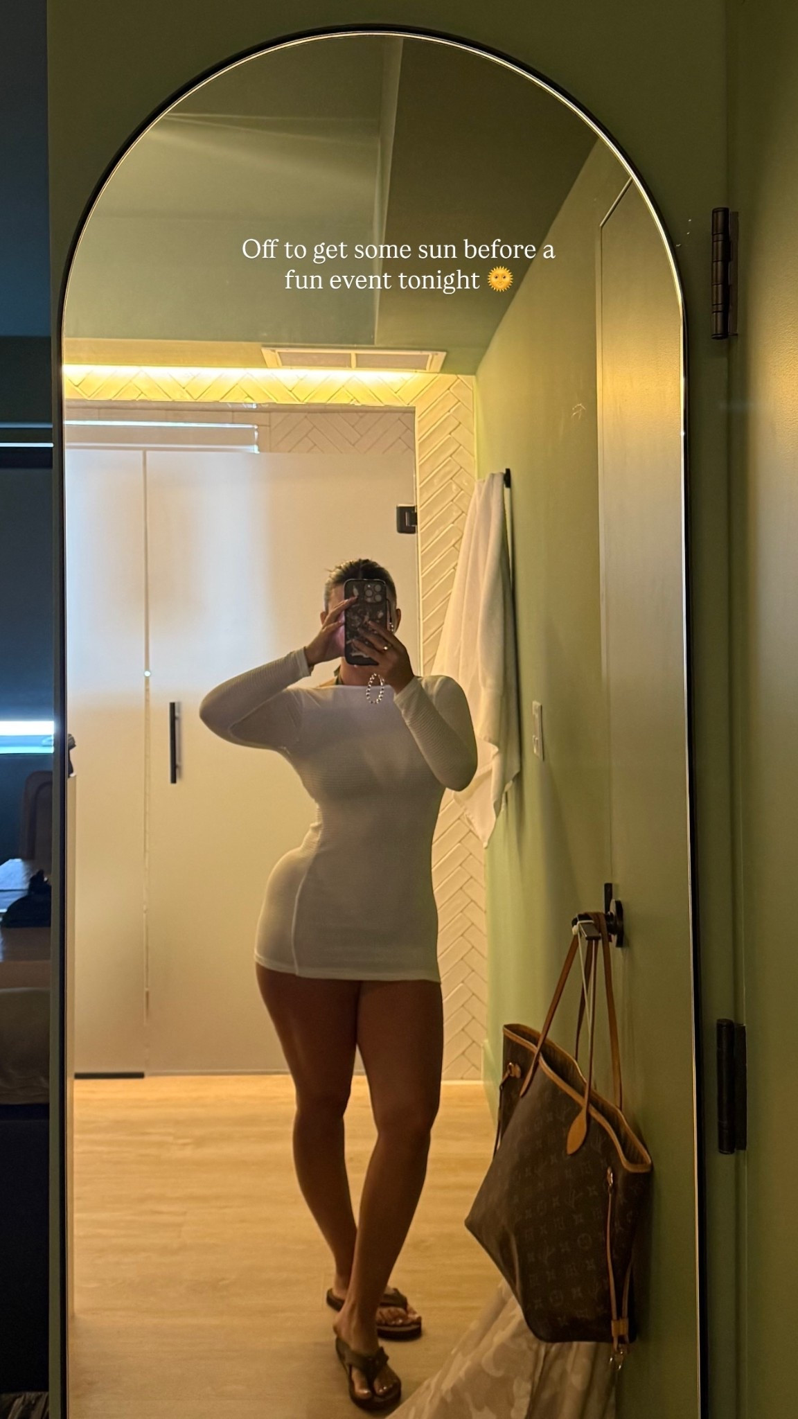 Off to get some sun before a fun event tonight 🌞