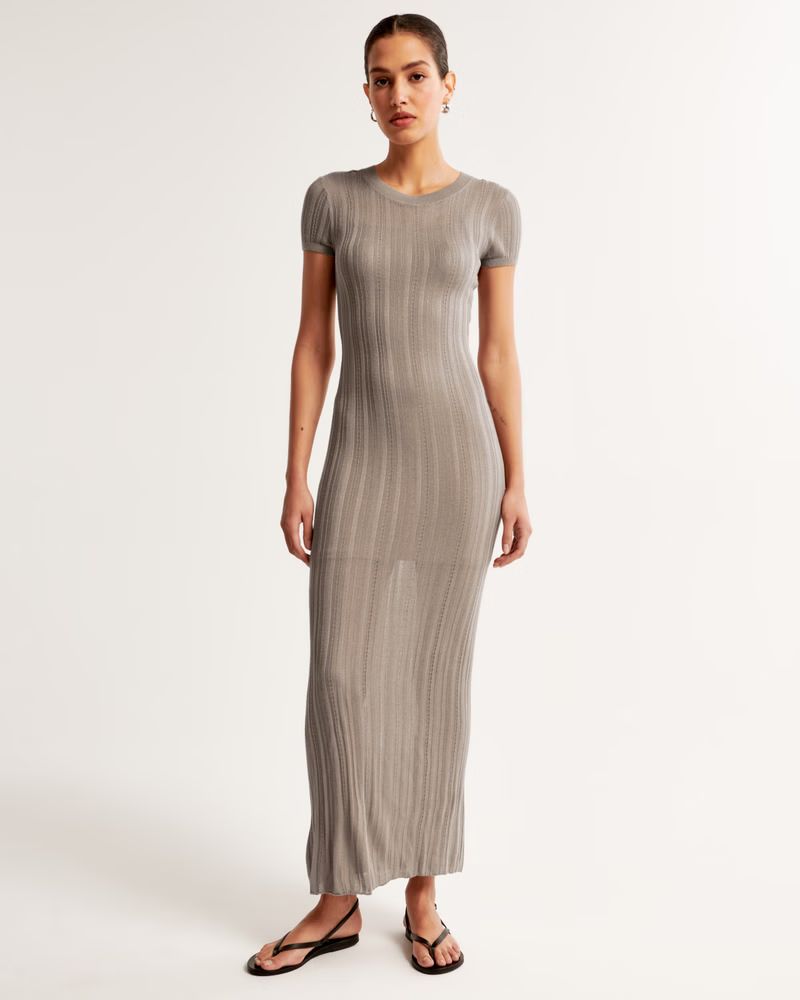 Short-Sleeve Maxi Sweater Dress | Abercrombie & Fitch (US)