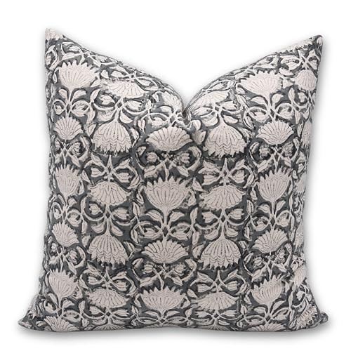 Block Print Duck Canvas Throw 14X14 Pillowcase Cushion Cover, Summer Season Decoration for Sofa, ... | Amazon (US)