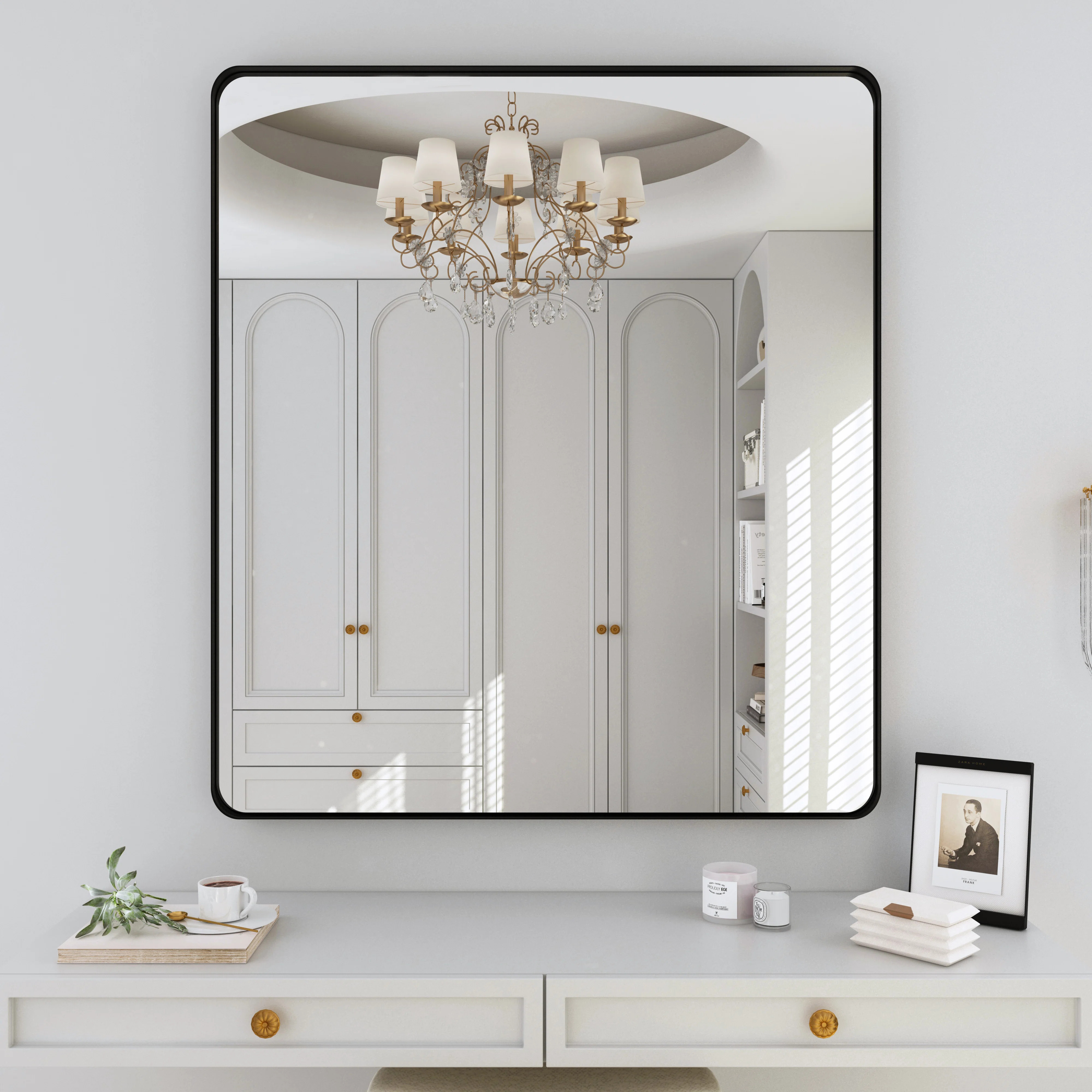 Lesamuel Filleted Corner Wall Mounted Mirror, Bathroom Mirror, Vanity Wall Mirror With Aluminum F... | Wayfair North America