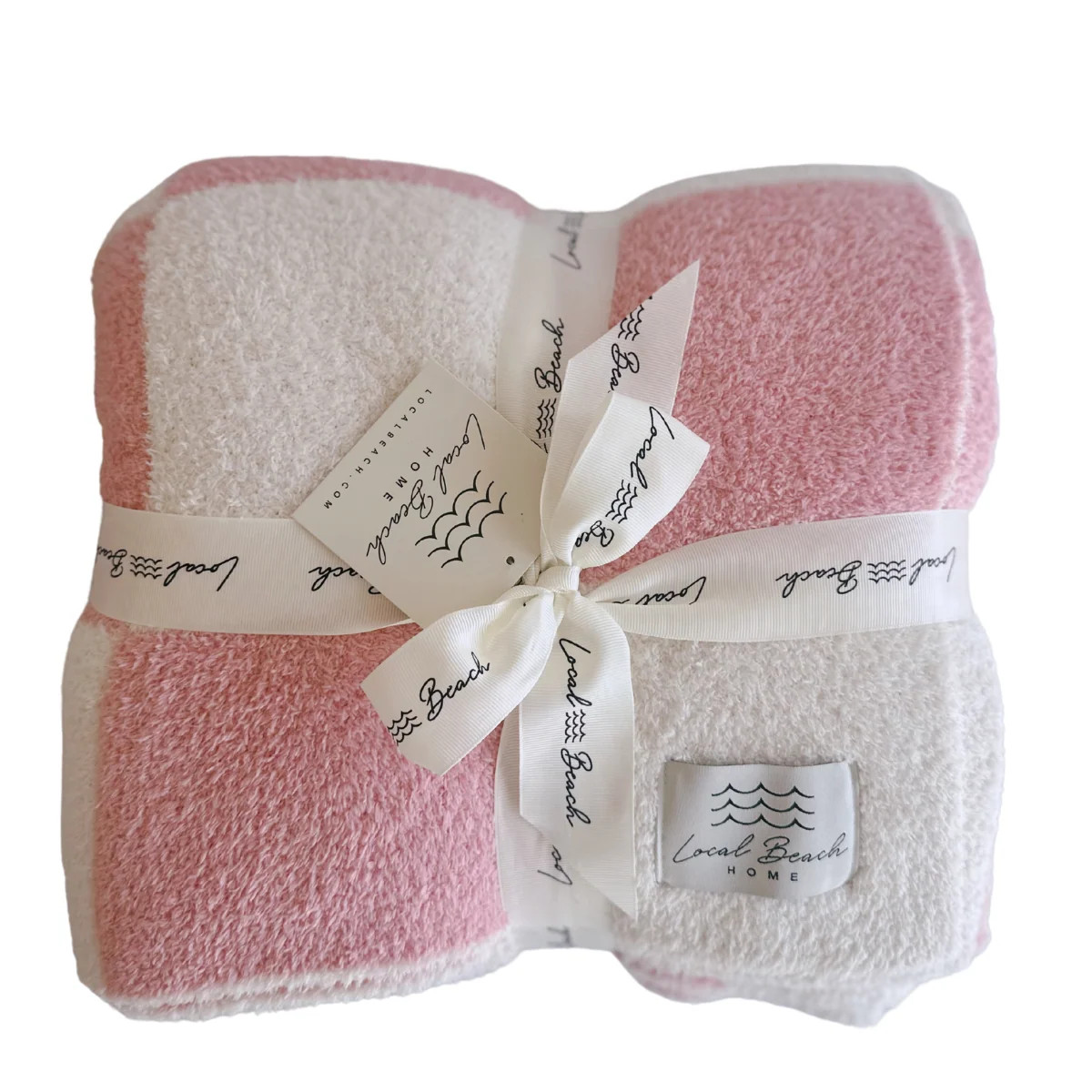 Pink Checker Cozy Luxe Home Blanket | Local Beach