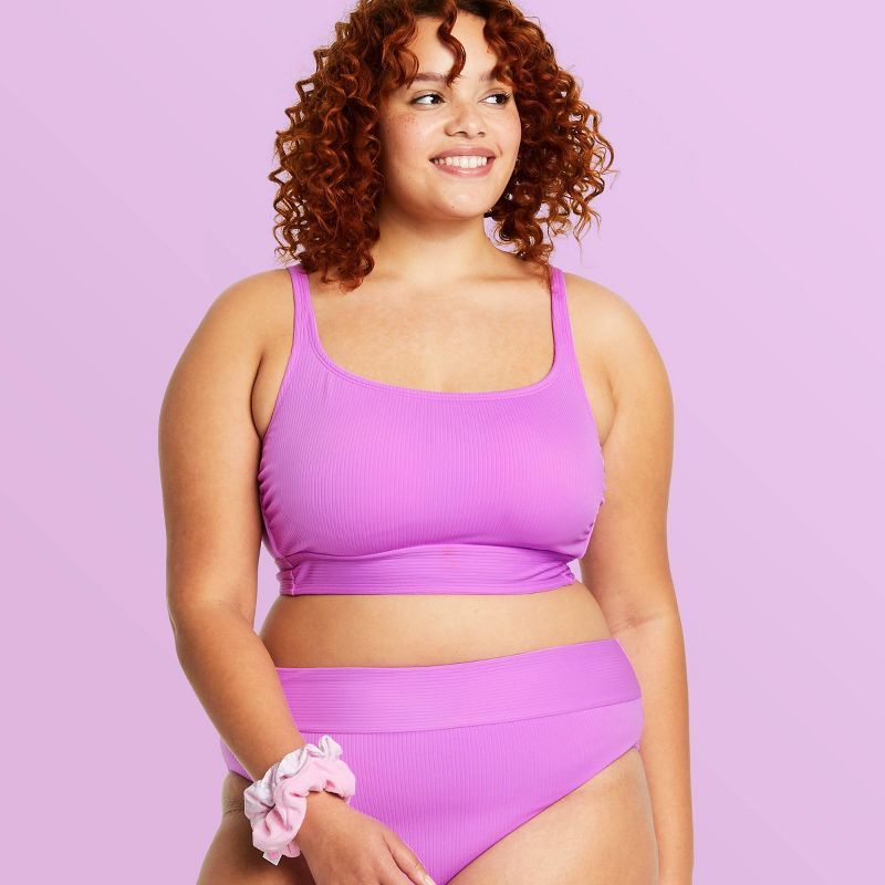 Women's Ribbed Bralette Bikini Top - Stoney Clover Lane x Target Bright Purple | Target