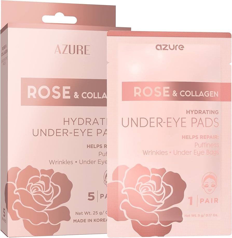 AZURE Rose & Collagen Hydrating Under Eye Pads - Anti Aging, Revitalizing & Moisturizing Eye Mask... | Amazon (US)