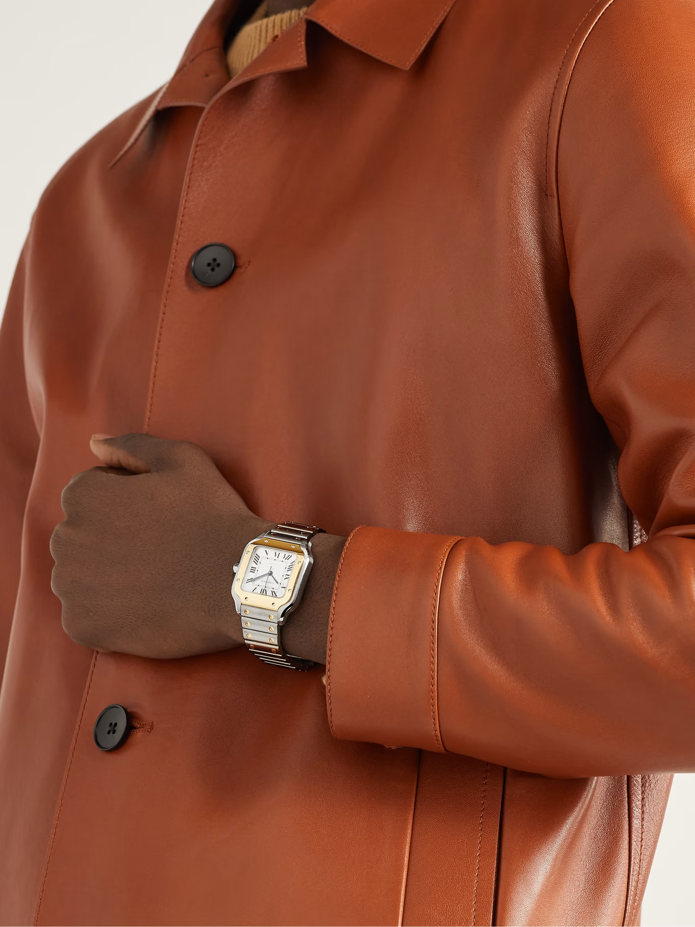 Santos de Cartier Automatic 35.1mm Interchangeable 18-Karat Gold, Stainless Steel and Leather Wat... | Mr Porter (US & CA)