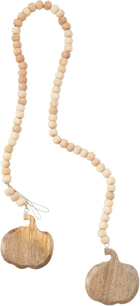 Creative Co-Op Guirnalda de cuentas de madera de mango con calabaza | Amazon (US)