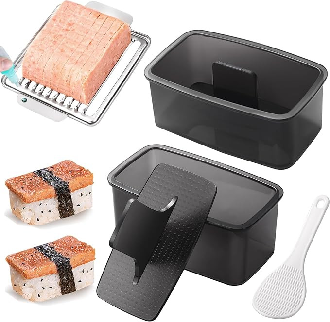 Musubi Press Mold Kit, 2 Pack Clear Musubi Maker with Stainless Steel 304 Luncheon Meat Slicer fo... | Amazon (US)