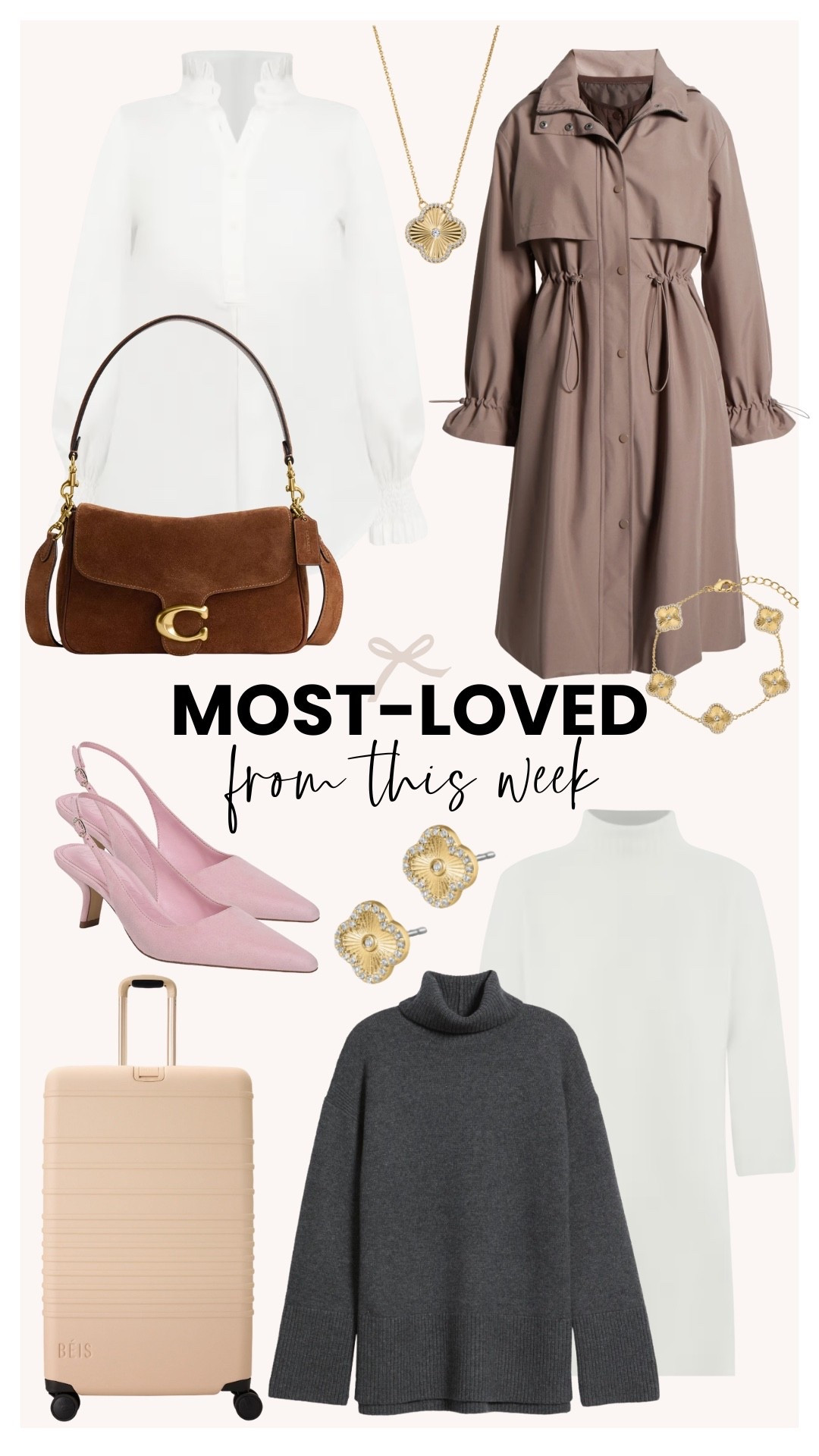 Most loved from this week! Some of my favorite items are the coach bag, white knit sweater dress, and Beis suitcase! These would all make great gifts as well. 

#LTKGiftGuide #LTKHoliday #LTKSeasonal