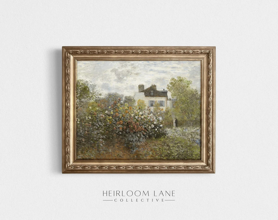 Garden House Print Digital Download | Spring Floral Artwork | French Country Cottage Art | Vintag... | Etsy (US)