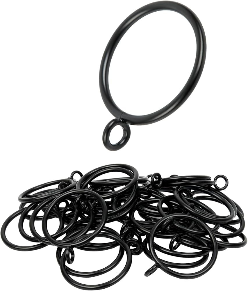 Curtain Rings with Eyelets, 48 Pack Metal Drapery Rings for Pinch Pleat Curtains Panels, Drape Ri... | Amazon (US)
