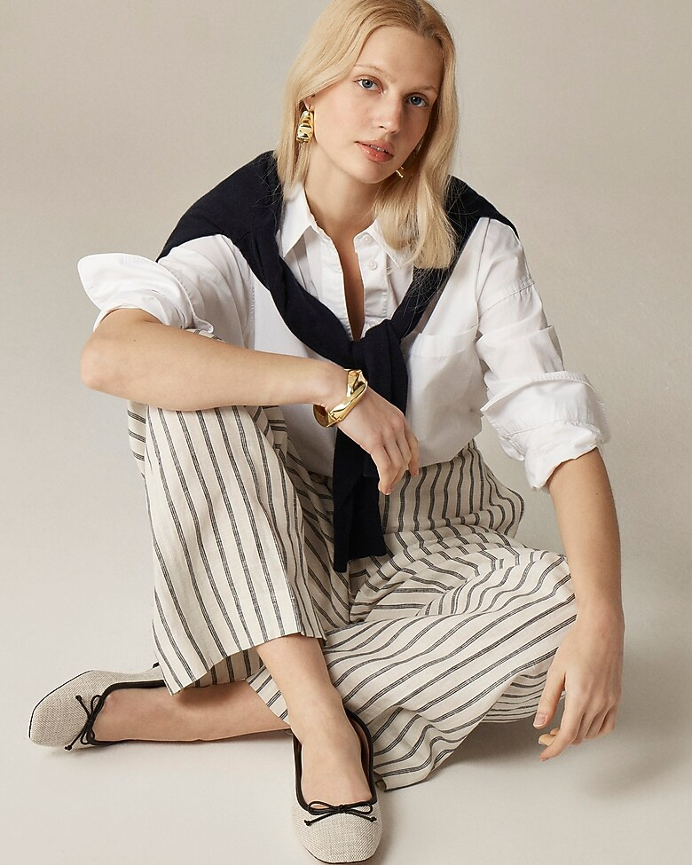 Quinn square-toe ballet flats in Spanish canvas | J. Crew US