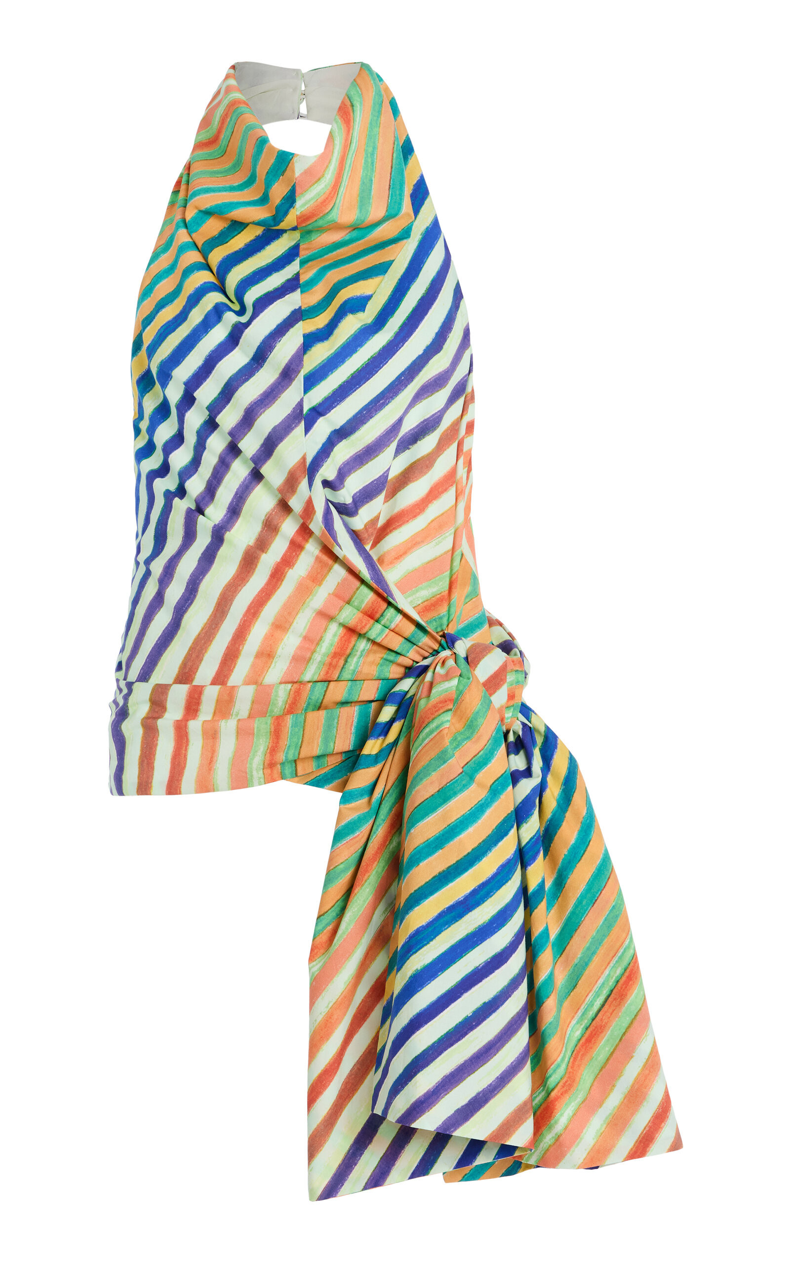 Christopher John Rogers - Crayon-Striped Cotton-Poplin Sarong Top - Stripe - US 8 - Moda Operandi | Moda Operandi (Global)