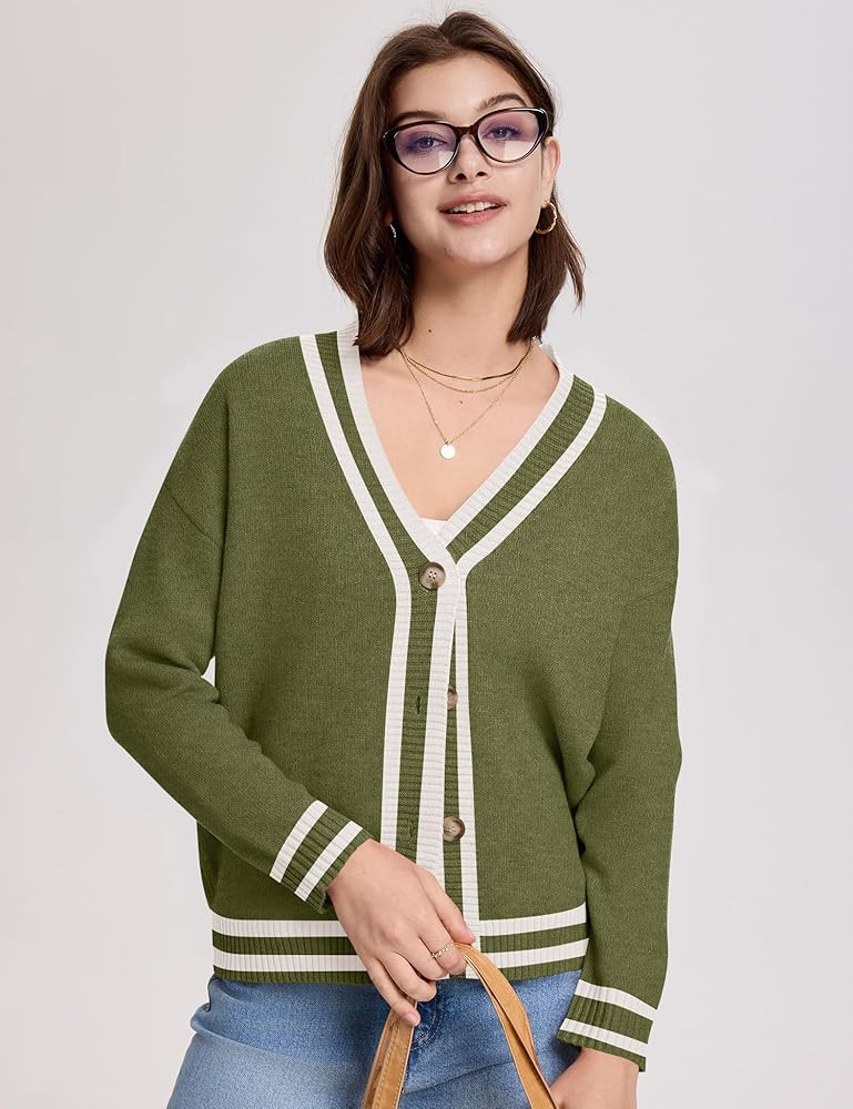 LOMON Women's Button Down Cardigan Sweaters Fall Long Sleeve Open Front Soft Cardigan Casual Loos... | Amazon (US)