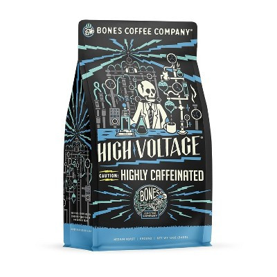 Bones Coffee Company High Voltage Highly Caffeinated Ground Coffee Beans 12oz Medium Roast (Ground) | Target