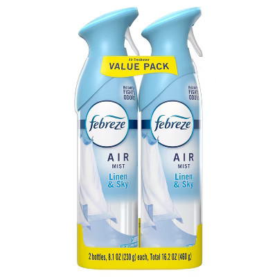 Febreze Air Mist Odor-Fighting Air Freshener - Linen & Sky - 8.1oz/2ct | Target