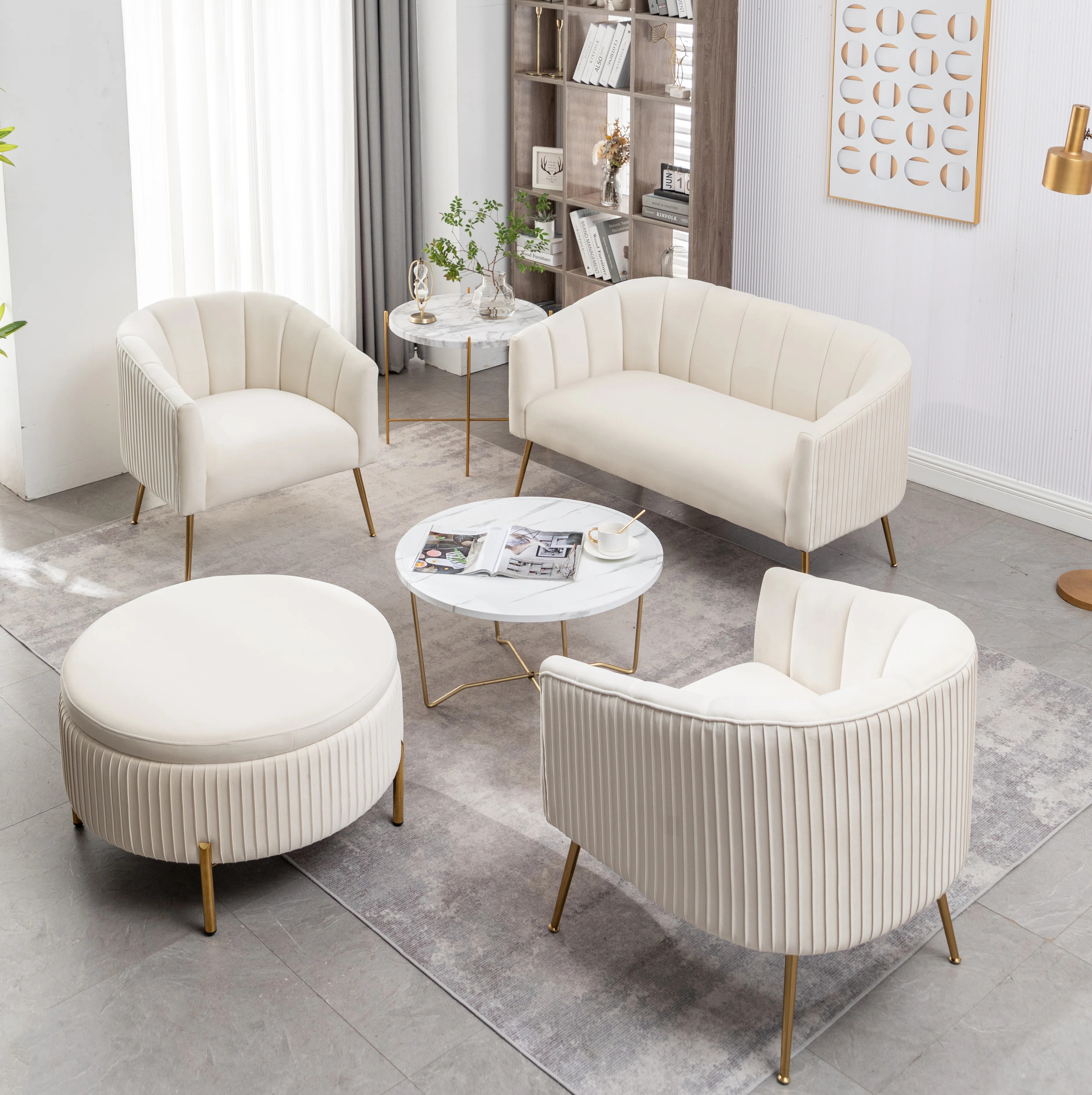 Mariantonietta 4 - Piece Velvet Living Room Set | Wayfair North America