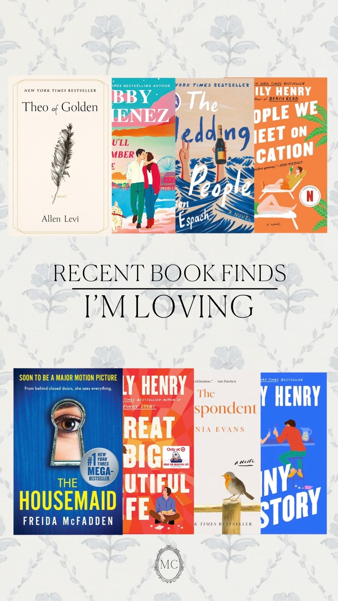 Loving these books lately 🤍 📚 #favoritebooks #bookrecs #mustreadbooks #currentlyreading #booklover #goodreads #readinglist #booktok #cozyvibes #romanticizeyourlife #womenwhoread #aestheticlife