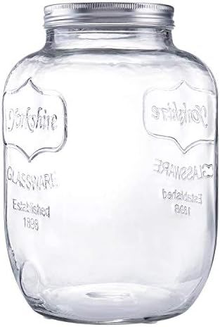 Diamond Star Glass Storage Jar Large Canning Jar Wide Mouth Candy Jars with Brushed Tin Lid (1 Ga... | Amazon (US)