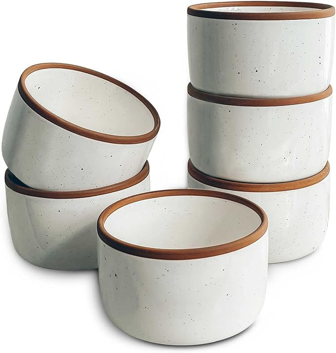 Mora Ceramic Ramekins - 6oz, Set of 6 - Small Oven Safe Baking Dishes/Cups - For Personal Pudding... | Amazon (US)