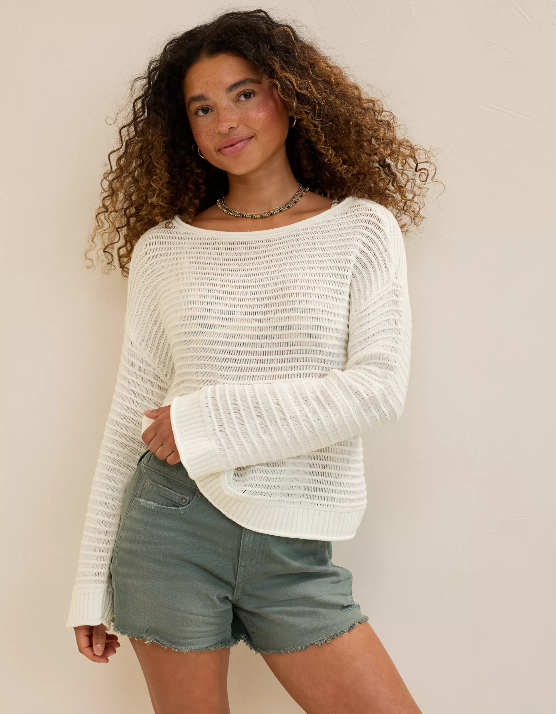Aerie Sunkissed Textured Off-The-Shoulder Sweater | Aerie