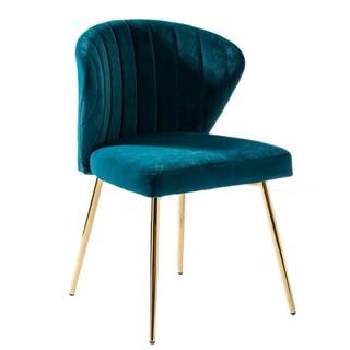 JAYDEN CREATION Luna Teal Gold Legs Side Chair CHM6125A-TEAL - The Home Depot | The Home Depot