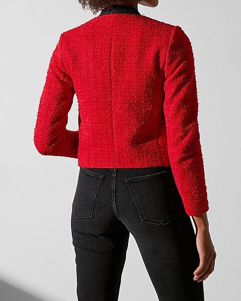 Contrast Trim Tweed Jacket | Express