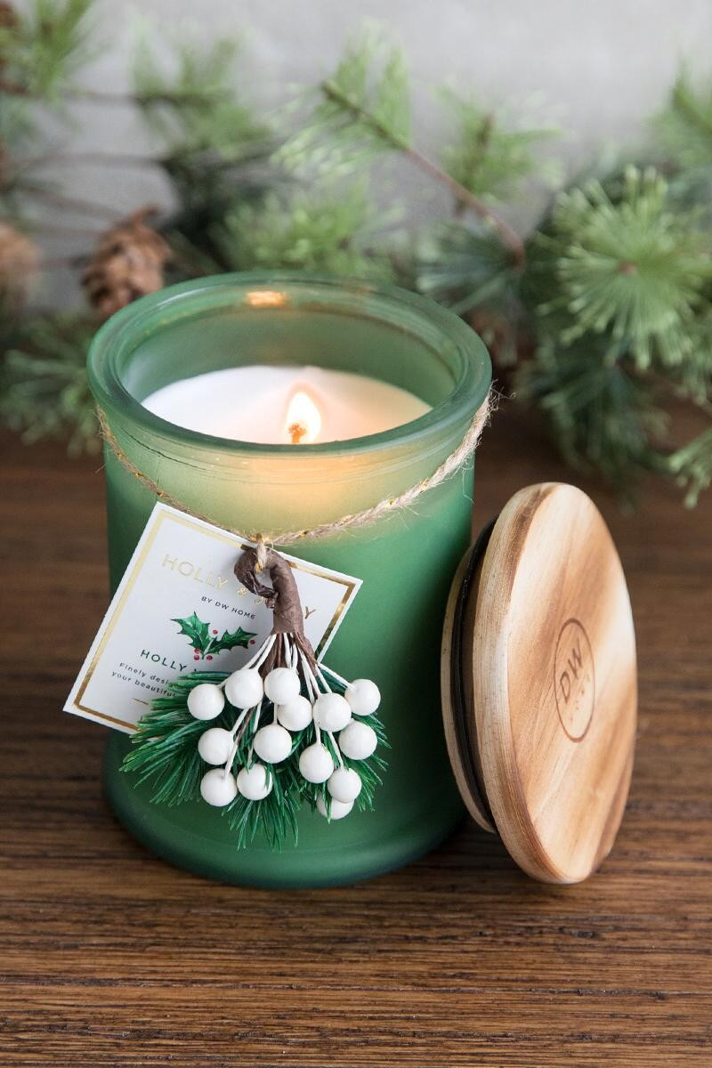Holly & Jolly by DW Home Holly Wreath Candle Jar | Francesca’s Collections