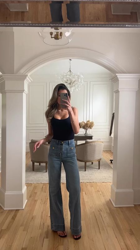 J.crew jeans size 25 tall 
Amazon bodysuit size small 


#LTKVideo #LTKfindsunder100 #LTKstyletip