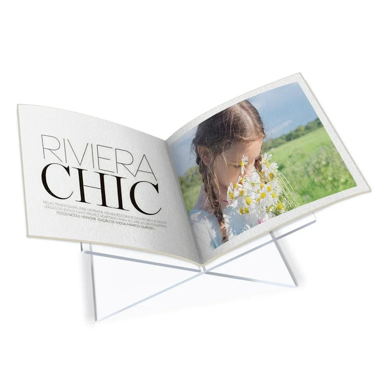 X Shaped Acrylic Book Stand, Clear Open Book Holder, Transparent Magazine Cookbook Recipe... | Walmart (US)