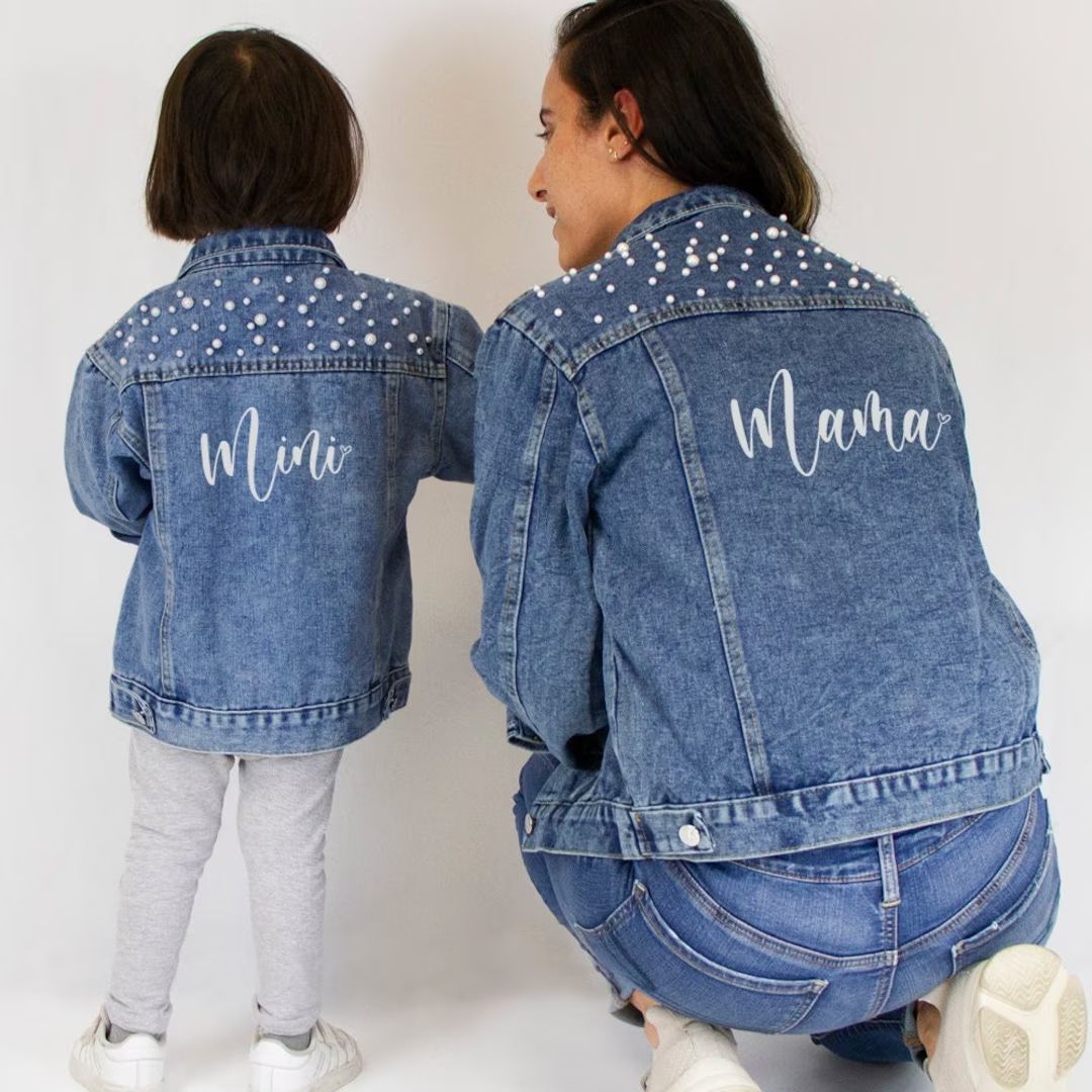 Personalized Kid's Denim Jacket, Mama and Mini Jean Jacket, Custom Mother's Day Gift, Mother and ... | Etsy (US)