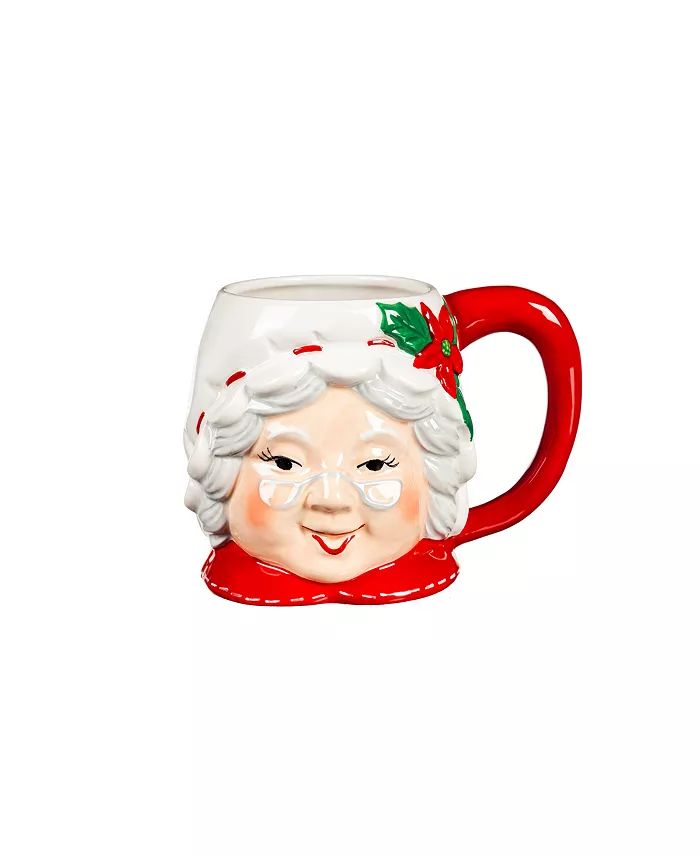 Ceramic Cup, 20 OZ, Shaped Mrs. Santa | Macy's