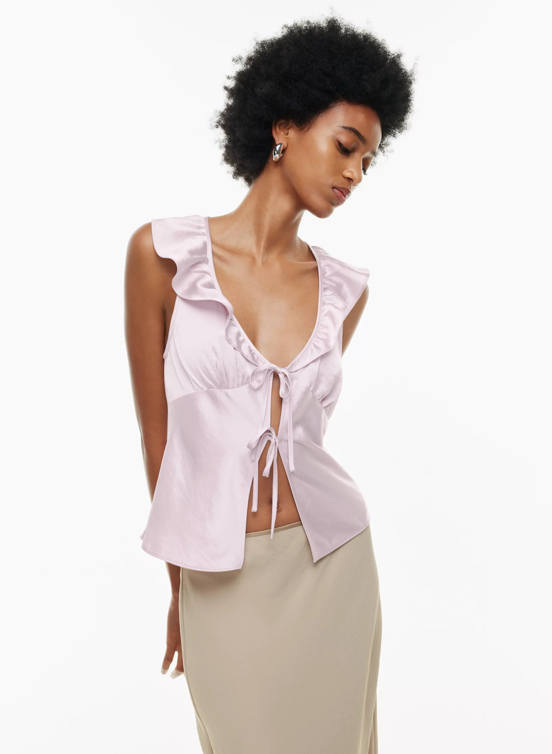 TONKA SATIN BLOUSE | Aritzia