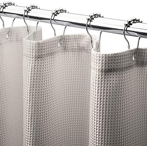 Amazon.com: AmazerBath Waffle Shower Curtain, Heavy Duty Fabric Shower Curtains with Waffle Weave... | Amazon (US)