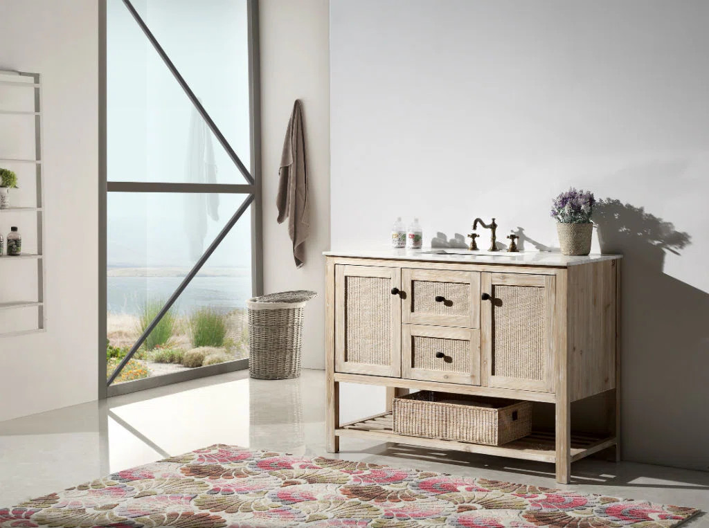 48'' Single Bathroom Vanity with Stone Top | Wayfair North America