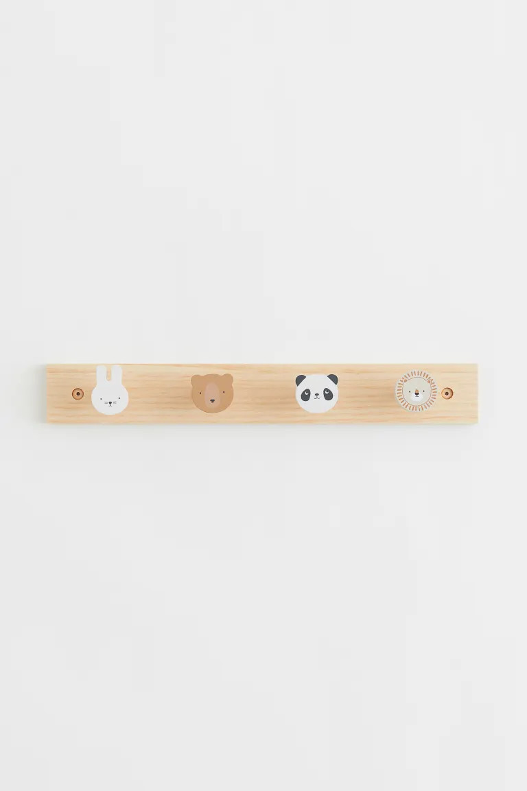 Wooden Wall-mounted Rack - Beige/animals - Home All | H&M US | H&M (US + CA)